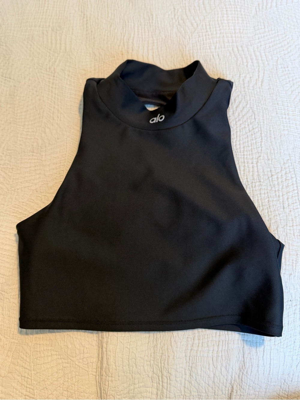 ALO Yoga Black High-Neck Cropped Tank